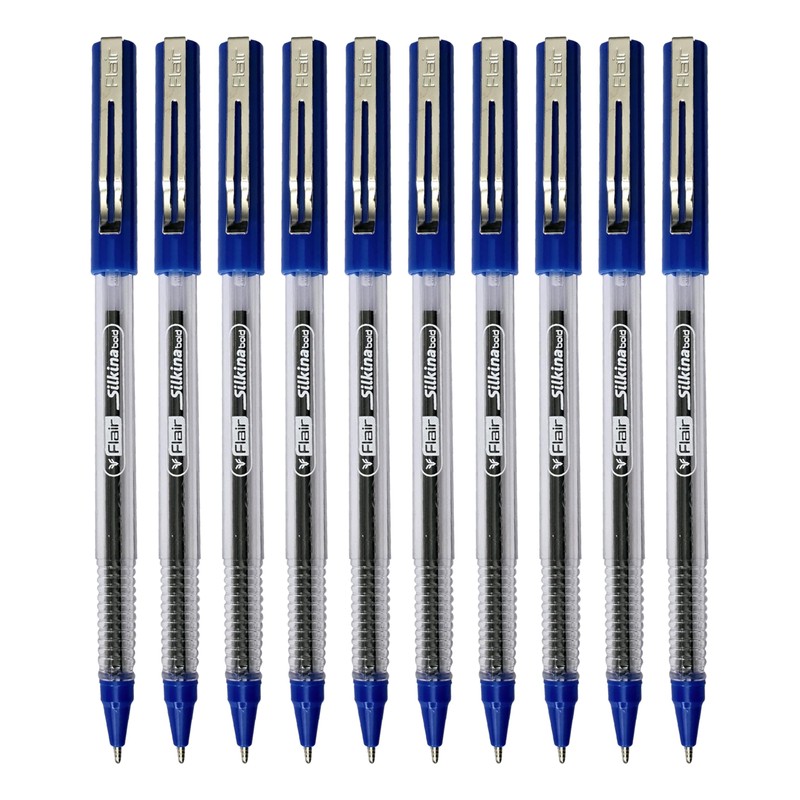 iSilkBOLD Ballpoint Pens, BLUE, Medium Point (1.0mm), Pack of 10,