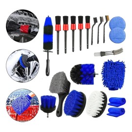 Cepillo Limpieza Automotriz Pinceles Detalle Coche Set 20 Pc