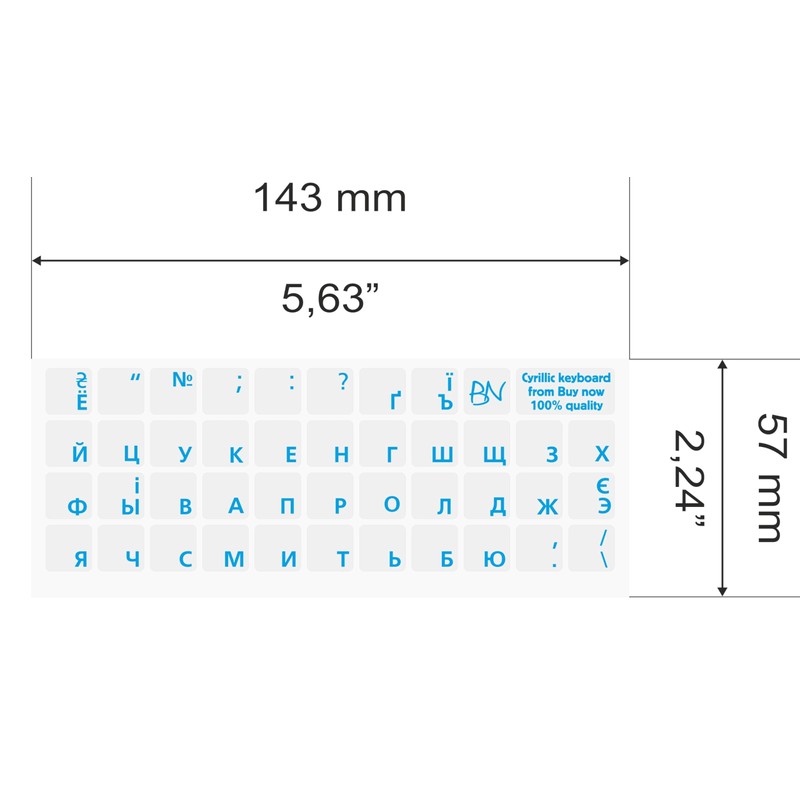 2 Pack Russian Blue Keyboard Stickers Cyrillic for Computer Blue