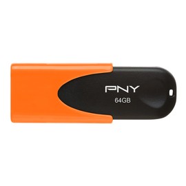 PNY Attaché 4 USB 2.0 Flash Drive, 64GB, Assorted Neon Colors