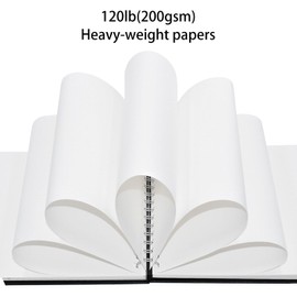 STATIONERY ISLAND Skizzenbuch A5 200 g/m² Zeichenblock 100 Seiten (50 Blatt) Spiralgebundenes Skizzenblock Zeichenpapier Zeichnungen, Skizzen für Künstler und Profis