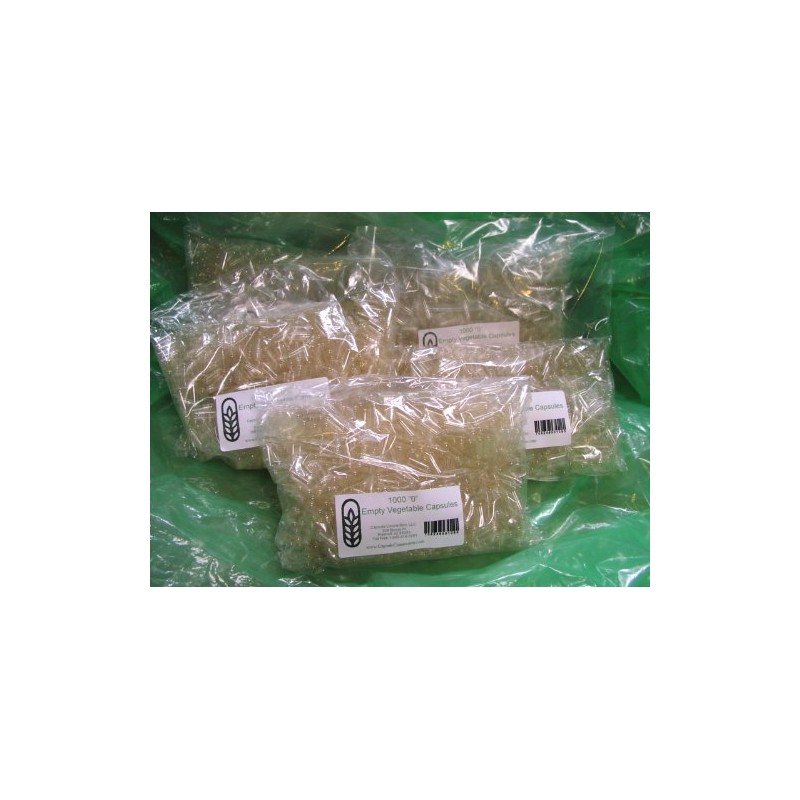 5000 Bulk Wholesale Empty Vegetable Capsules, 0" Size, 5 1000