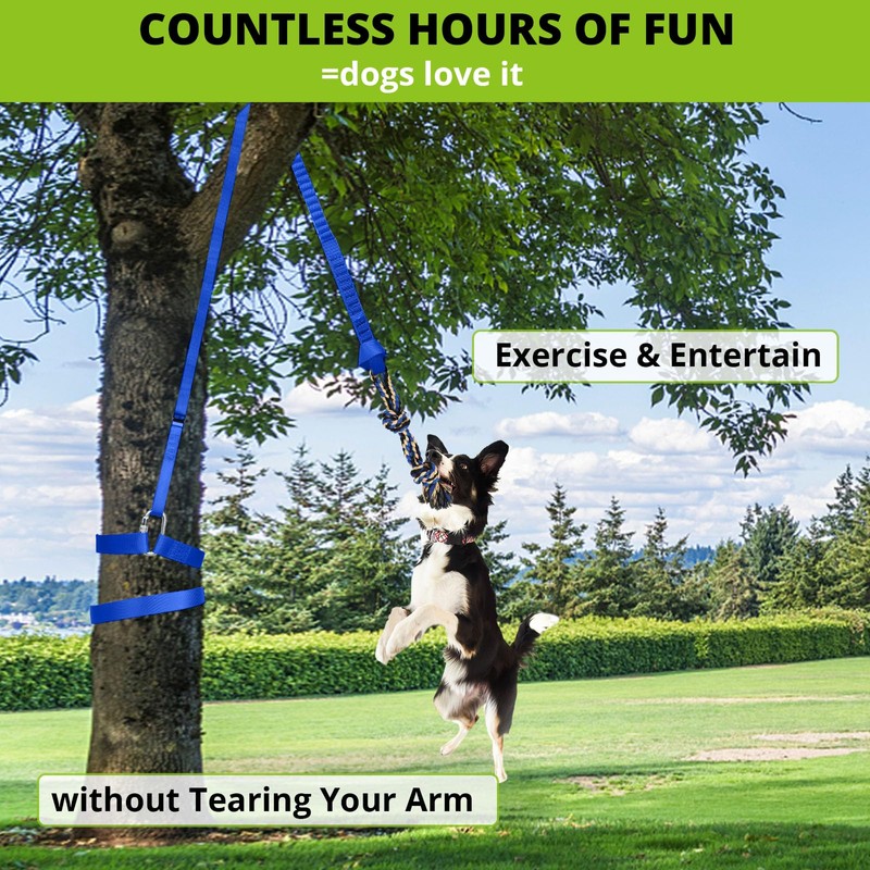 HOKINETY Dog Hanging Bungee Tug Toy: Interactive Tether Tug-of-War for