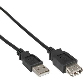 Set of 5 USB 2.0 Extension – Male/Female – Type A – Black – 1 m