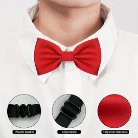 BEWDIO - Pajarita de bebé para niños, corbatín ajustable para fiestas de boda, Rojo, Niño