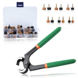 LEONTOOL 24 Pairs Sole Repair Kit 6 Sizes Heel Cap U-Shaped Brown Black Top Lift Shoe Heel Repair Nails Anti-Slip High Heels Nails Nippers End Nippers Strong Biting Nippers End Cutter Strong Nippers