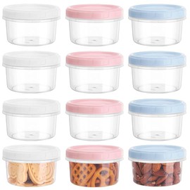 YWKJDDM Salad Dressing Container to Go, 12 Pcs Small Food Containers with Lids, 200ML Salad Dressing Pots Sauce Containers with Lids for Lunch Box Work Trip Sauce Snack Fruits Yogurt