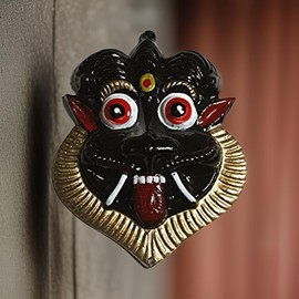 Salvus APP SOLUTIONS Metal Mahakal Face Mask Nazar Battu (Black_10 x 9 cm)