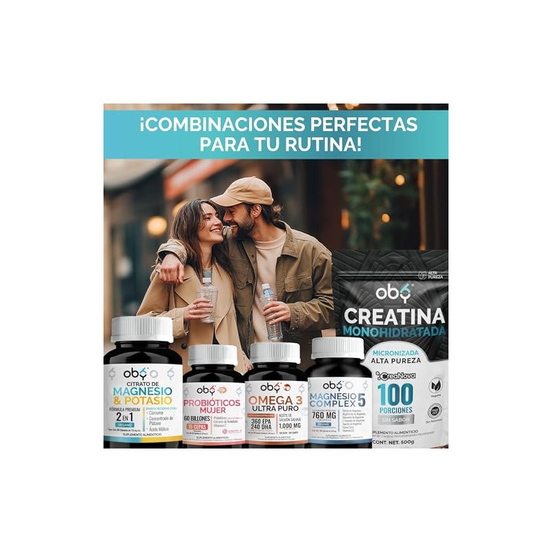 2 Pack Citrato de Magnesio y Potasio OBY | Minerales