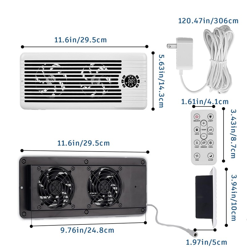 TMYICE Register Booster Fan for 4" x 10" Register Holes,