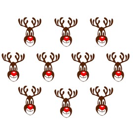 TENNER.LONDON Set of 10 Reindeer Iron on DIY Screen print Patch machine washable Motif Applique transfer Merry Christmas