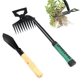 BEENOPT Gardening Hand Weeder Tools Garden Weed Puller Tool, Manual Durable Manganese Steel Weeders Gardening Weeding Tools for Yard and Garden (11-Tooth)