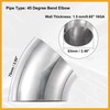 Partuto 2pcs OD 2.5" 45 Degree Stainless Steel Bend Tube