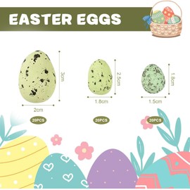 Calkkrer Pack of 60 Foam Easter Eggs, Decorative Easter Eggs, Miniature Easter Decorative Eggs, Table Decoration, Foam Easter Egg Crafts, Small Gifts for Easter, Easter Decoration