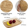 PEMAR L-Sized Set of 2 Large Bamboo Wicker Serving Trays