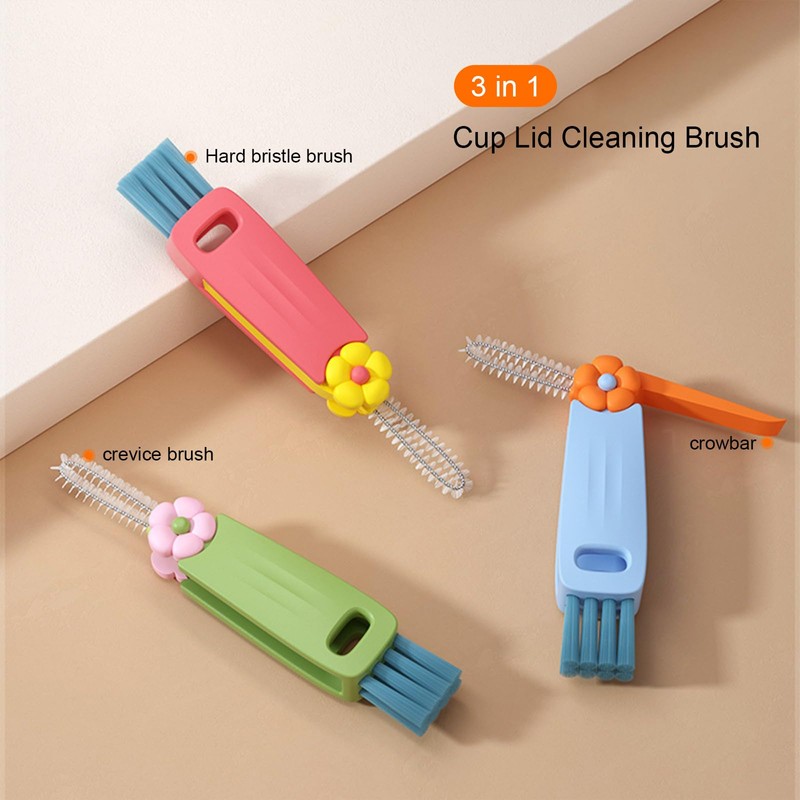 4 in 1 Cup Lid Cleaning Brush, 3 in 1