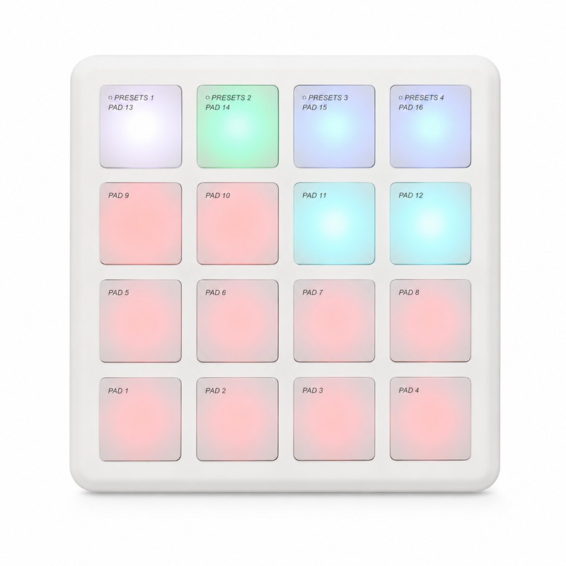 Wireless MIDI Pad Controller for Beat Making – 16 RGB
