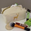 'Yellow Reindeer Stag Silhouette' Canvas Wash Bag/Makeup Case (CS00042734)