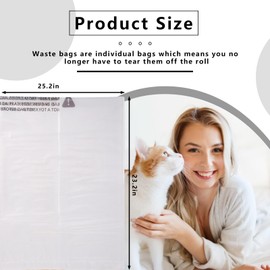 50 Pack Waste Bags For Cat Litter Box Robot 4 and 3, Self-Cleaning Litter Box Waste Drawer Liners Replacement, Thick Heavy Duty 9 to 11 Gallon