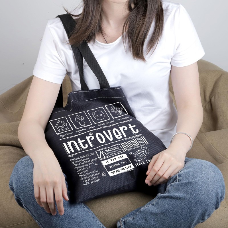 .PWHAOO Homebody Inspired Gift Introvert Tote Bag Introvert Humor Handbag