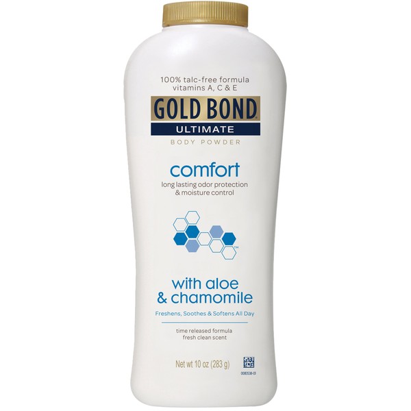 Gold Bond Ultimate Comfort Body Powder, Aloe & Chamomile 10-Ounce Bottles (Pack of 4)