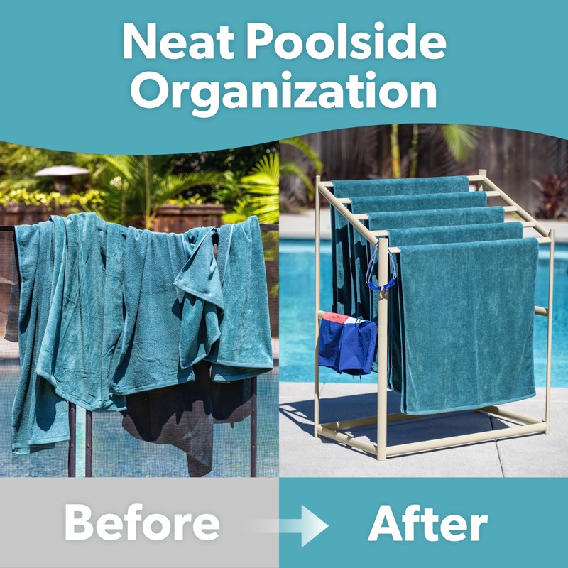 Coast Modern Pool Towel Rack – 5 Beach Towel PVC
