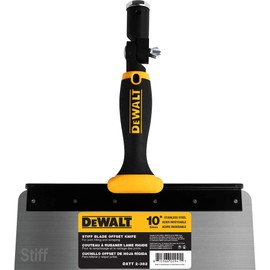 DEWALT 10" Offset Knife, 0.6mm Stainless Steel STIFF Blade | Soft-Grip Handle | DXTT-2-382