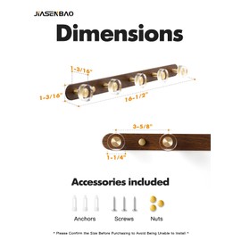 JIASENBAO 1 Pack Crystal Coat Rack Wall Mounted Wood Towel Hooks for Bathrooms Wall Hooks for Hanging Robe Coat Hooks Kitchen Decorative Heavy Duty Zinc Alloy