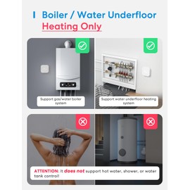 Meross Smart Thermostat Works with Combi Boiler & Water-Based Underfloor Heating, WiFi Room Programmable Thermostat with App Control, Energy Saving, Compatible with Matter, HomeKit, Alexa, Google Home