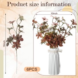 6 Pcs Fall Stem for Vases Artificial Rusty Leaves Branch