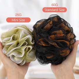 12Pcs Mini Loofah Travel Size Bath Sponge 25g/pc Shower Puff Mesh Pouf Exfoliating Bath Scrunchies - Multi Color