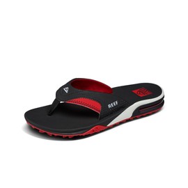 Reef Men's Fanning Pregame Flip-Flop, Black/Red, 12