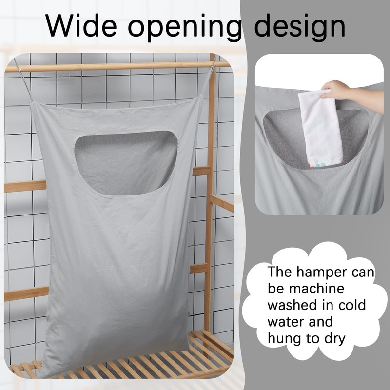 Wovnet 2 Pcs Large Hanging Laundry Hamper Bag 28 x