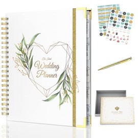 Wedding Planner Book and Organizer For The Bride - Gold Kit with Stickers, Pen & Gift Box | Future Mrs Gifts Wedding Planning Book | Engagement Gifts for Women | Bride To Be Gifts for Her