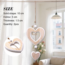 GIDWRIY Pack of 2 Decorative Hearts for Hanging, Wooden Window Decoration, Hanging Wooden Hearts, Hanging Decoration, Wooden Heart Decorative Hanging, Window Decoration for Hanging, Window Frame