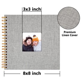 Vienrose - Libro de recortes de 8 x 8 pulgadas, tapa dura, tamaño pequeño, papel kraft, páginas blancas, álbum de fotos, álbum de recortes, álbum de fotos, álbumes de recortes, kit de suministros para