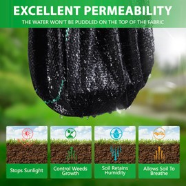 GoFarr 4FT x 100FT Weed Barrier Landscape Fabric, 3.2Oz Durable & Heavy Duty Weed Block Gardening Mat, Easy Setup Garden Weed Fabric, Landscape Fabric for Outdoors (4FT×100FT)