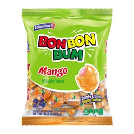 Colombina Bon Bon Bum Lollipops Mango Flavor, 24 Count (Pack of 1)