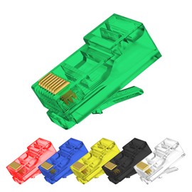 Spetstech RJ45 Connectors 50-Pack Cat 6 non-Through (Cat 6 Ends / Cat6 Plugs / RJ45 Modular Plugs/Ethernet Connectors) for Ethernet Cables. (50, green)