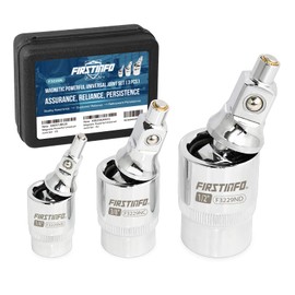 FIRSTINFO F3229N 3-Piece Magnetic 2-Stage Universal Joint Set|2-Stage Design Changes Socket from Swivel to Fixed Position|1/4-Inch, 3/8-Inch, and 1/2-Inch Drive