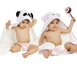 NAZAI BABY Lotus 100% organic bamboo baby hooded towel & washcloth set