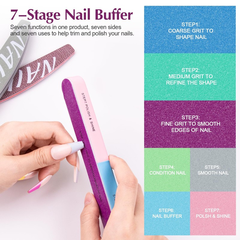 Nail Files and Buffers - 13 PCS Professional Manicure Tools