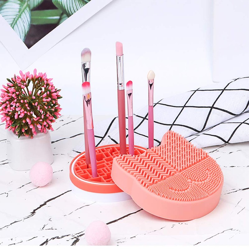 Alfombrilla de silicona para limpieza de brochas de maquillaje con