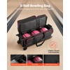VEVOR Bowling Ball Bag, 3 Ball Double Roller Bowling Bag