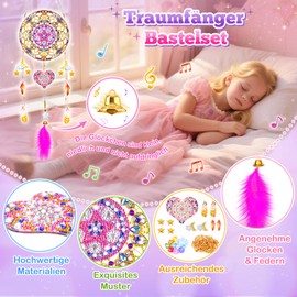 Gifts for Girls 7 8 9 10 11 Years Gift Ideas Dream Catcher Craft Set Children from 6 8 10 Years Diamond Painting Children Craft Girls 8 10 12 Years Wind Chimes Toy from 5-12 Years