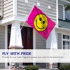 Anley Fly Breeze 3x5 Foot Pink Happy Face Flag -