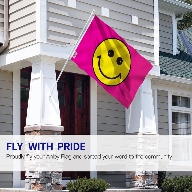 Anley Fly Breeze 3x5 Foot Pink Happy Face Flag -