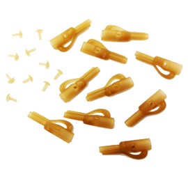 Carp On - 10pk of Safety Lead Fishing Clips With T-bar Peg Terminal Tackle - To Make Your Own Rigs - Available in Brown & Green (10 x Brown) [15-767B]