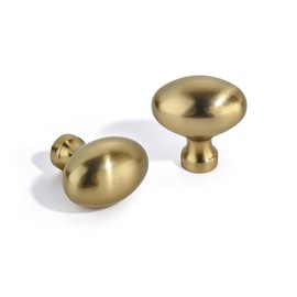 1.3 inch 10 Pack Oval Cabinet Knobs Champagne Bronze Cabinet Knobs