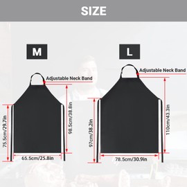 ENPOINT Waterproof Rubber Apron Black, 39" Long Chemical Resistant Apron Work Aprons for Men & Women with Adjustable Bib, Butcher Apron Dishwasher Apron Waterproof Apron for Dog Grooming, Gardening